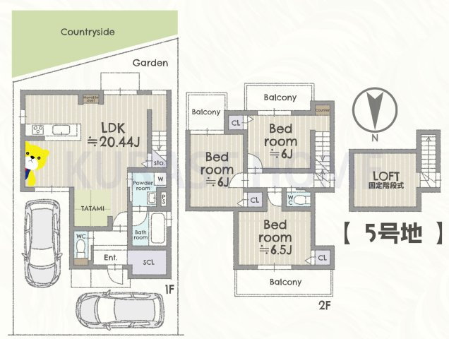 京都市西京区山田南山田町　新築戸建の間取り