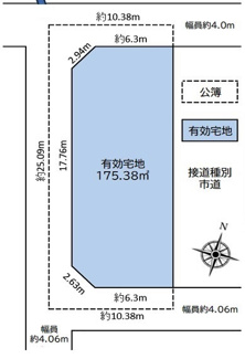 【土地図】 | 日高市女影　建築条件なし売地　JR川越線『武蔵高萩駅』徒歩11分　【高萩小学区】