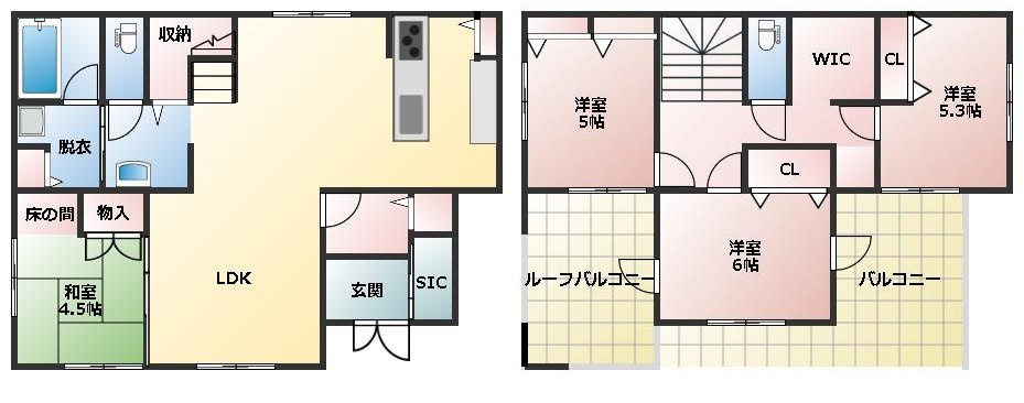 【一条工務店施工】東茨城郡大洗町　中古戸建ての間取り