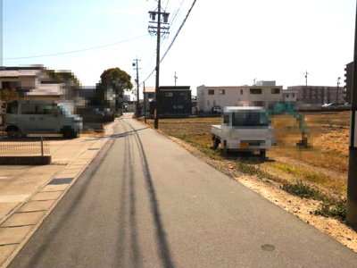 【前面道路含む現地写真】 | 蒲郡市竹谷町錦田土地2区画