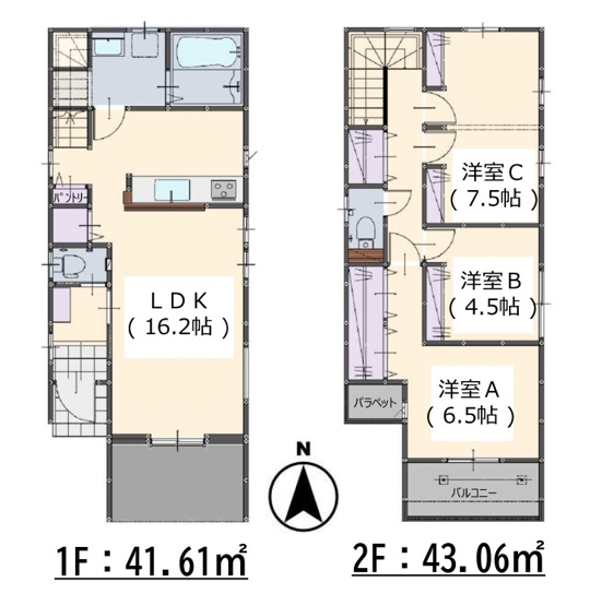 【間取り】 | 福岡市南区和田2丁目1期　1号棟（全2棟）【仲介手数料無料・0円】 | 平日、土日祝日もお好きな日時にご見学可能です。お気軽にお問合せ下さい。