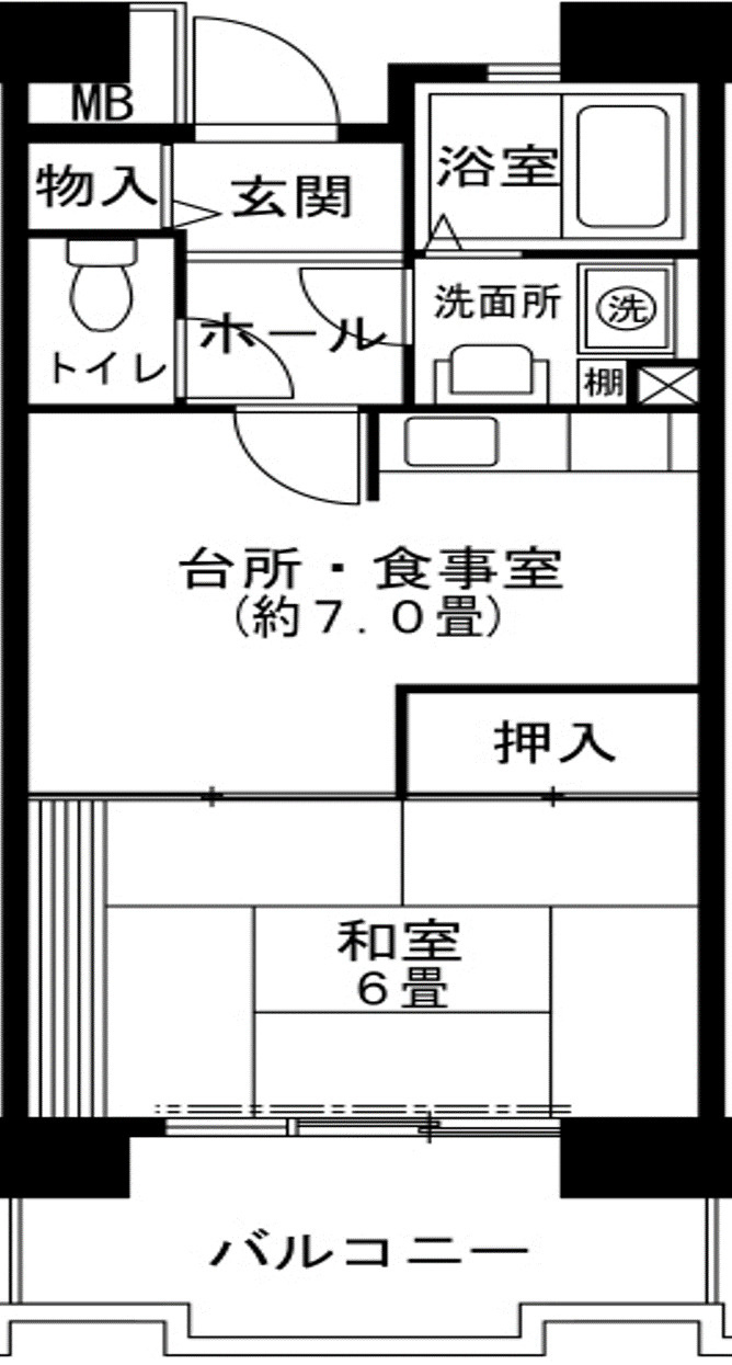 グリーンヒルズ東舞子１ＤＫの間取り