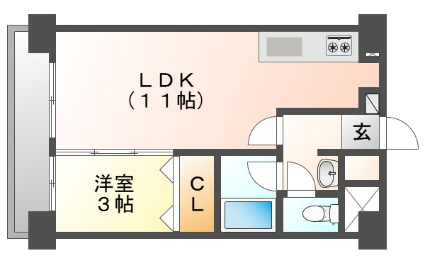 フォンティーヌ弓之町の間取り
