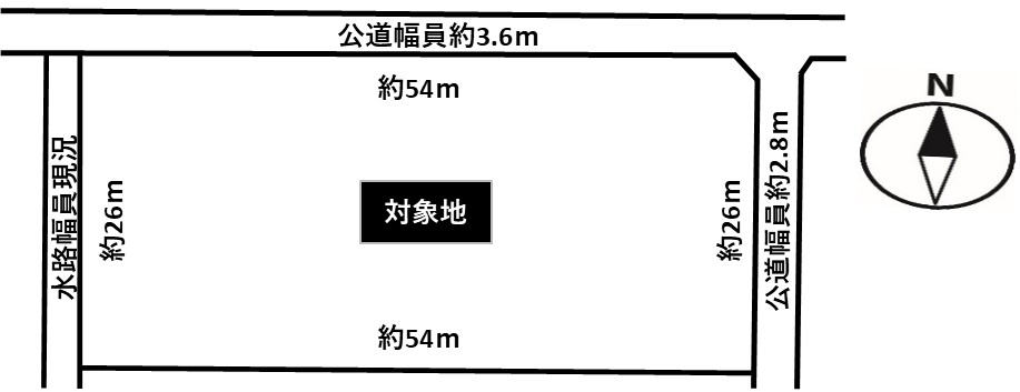 羽島市竹鼻町飯柄　資材置場、駐車場用地の区画図