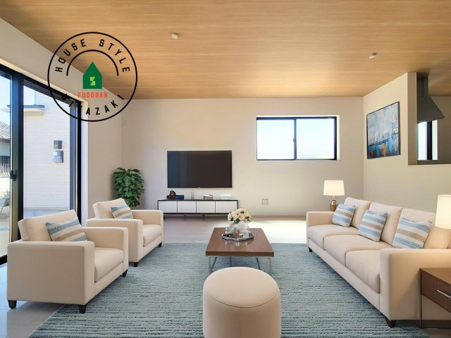 宮崎市熊野2期-4棟（C号棟）の居間・リビング|明るく開放的なリビングダイニングは豊かな陽光が注ぎ込み、やすらぎの空間を演出してくれます。ご家族で楽しいひとときをお過ごし下さい。※家具はCGを合成したものです。同社使用