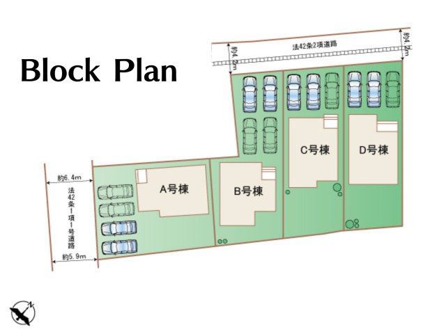 宮崎市熊野2期-4棟（C号棟）の区画図|配置図（C号棟）