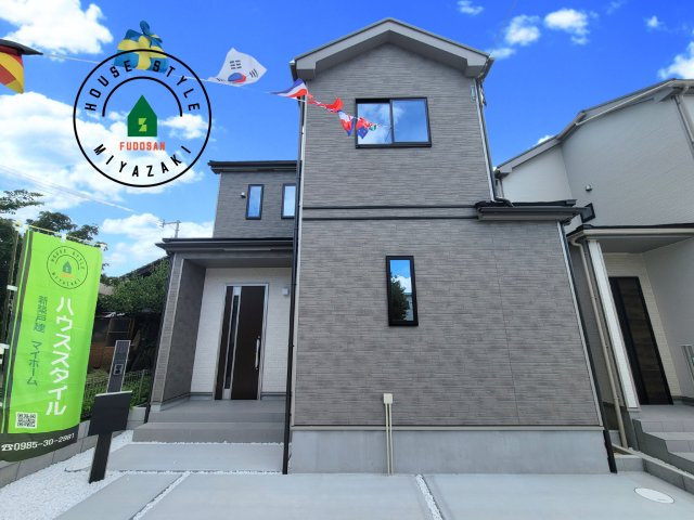 宮崎市熊野2期-4棟（D号棟）の外観|デザイン性のある外観です。