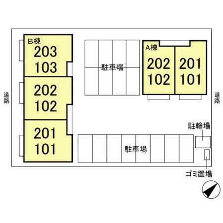 アムール岡崎Aの区画図