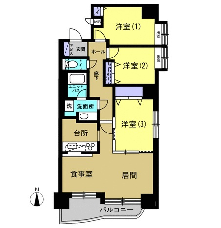 ライオンズマンション発寒中央の間取り