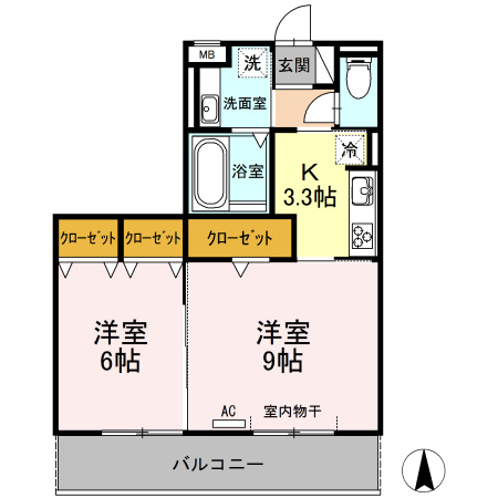 プライム逢妻　　刈谷市の賃貸ならクラスホーム刈谷店の間取り