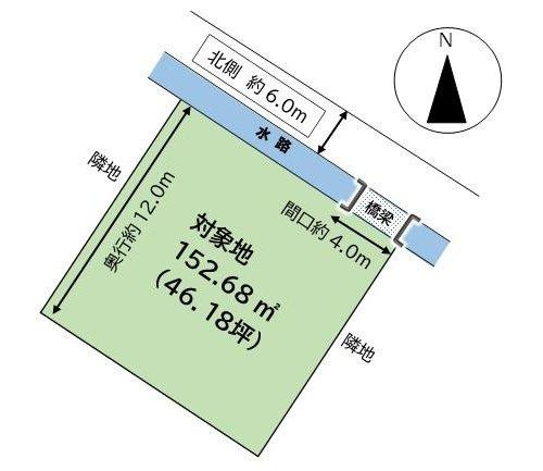 岡山市北区門前 土地の区画図|◆約12.0m四方の正方形の土地です。