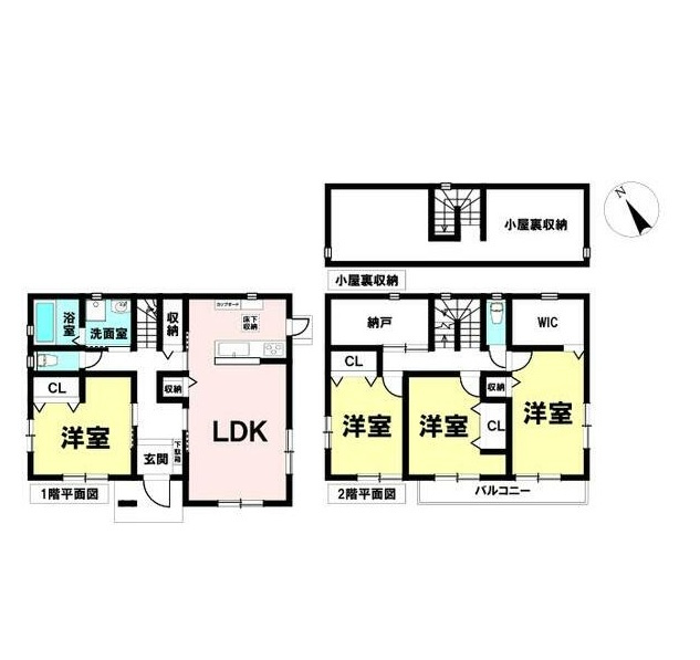 千丁町中古戸建の間取り