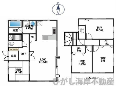 平塚市四之宮　中古戸建の間取り|全部屋2面採光の3SLDKです。