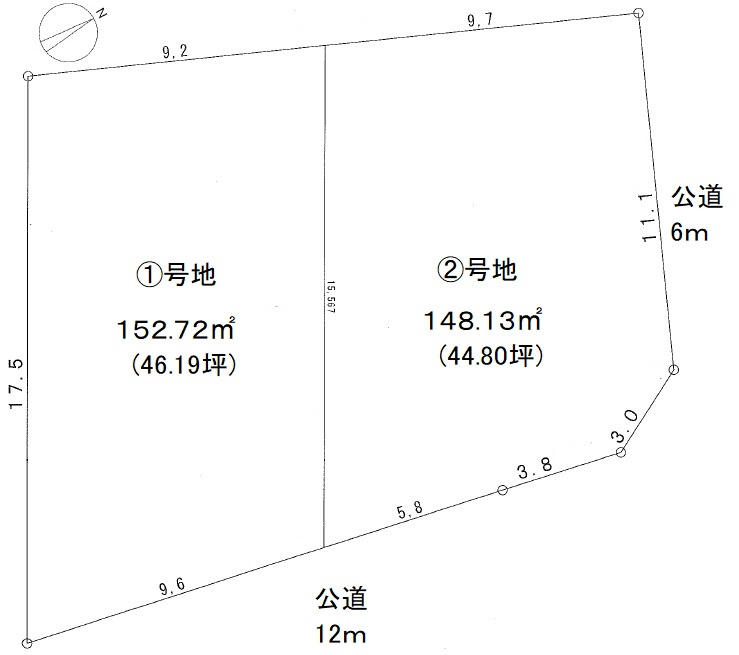 甲西駅前2区画の区画図