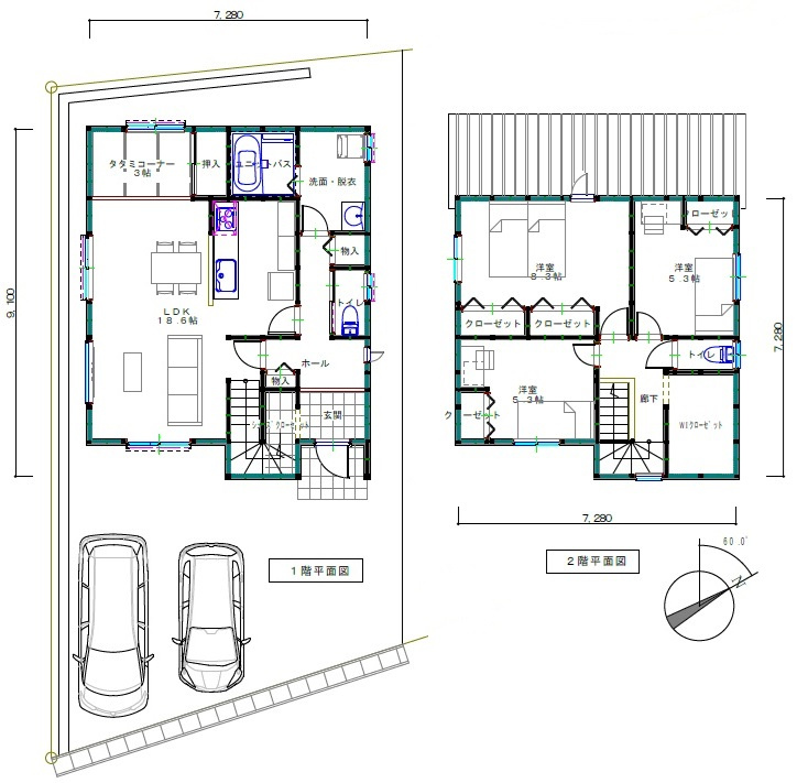 甲西駅前2区画の参考プラン|プラン建物　床面積108.47㎡　建物価格2088.9万円(税込)
