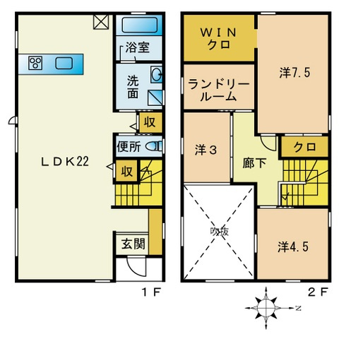【間取り】 | オーサムタウン七隈　1号棟