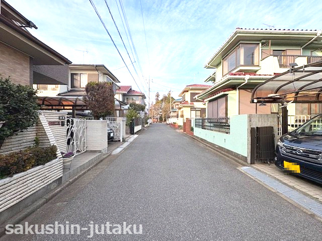 作新台１丁目　売地の前面道路含む現地写真|北西側4.8ｍ公道面