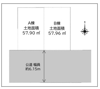 【区画図】 | 【仲介手数料無料！！】国立市西２丁目　新築戸建て（全2棟）A号棟　4980万円