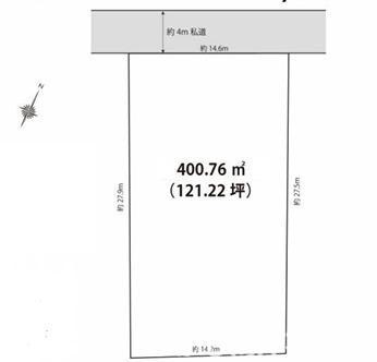 茅ヶ崎市中海岸　売地の外観|120坪越えの広大な土地です。