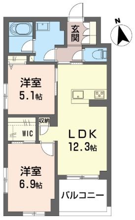 プレステージア稲荷木の間取り