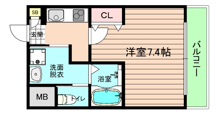 大阪市城東区鴫野西２丁目の賃貸マンションの間取り