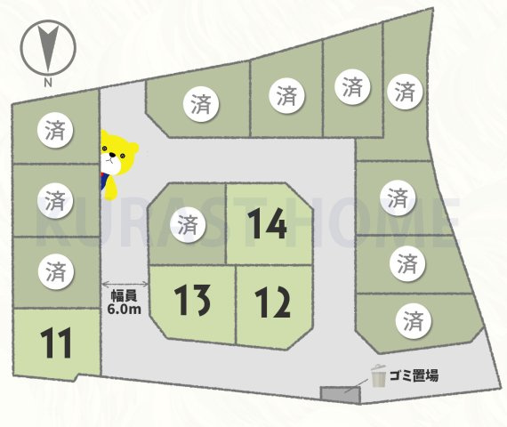 京都市西京区山田南山田町　未入居物件の区画図