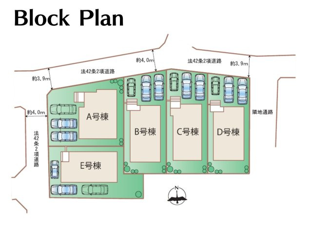 宮崎市島之内9期-5棟（E号棟）の区画図|配置図（E号棟）