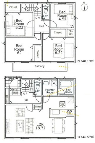 平塚市寺田縄第16　新築戸建　全3棟3号棟の間取り