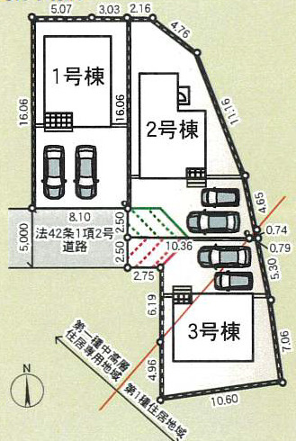 平塚市寺田縄第16　新築戸建　全3棟3号棟の区画図