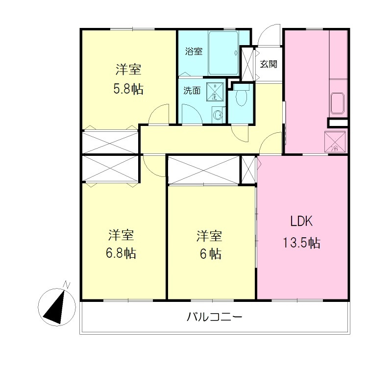 サウセ茅ヶ崎南304の間取り