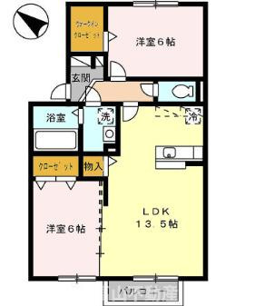 宮若市福丸のアパートの間取り