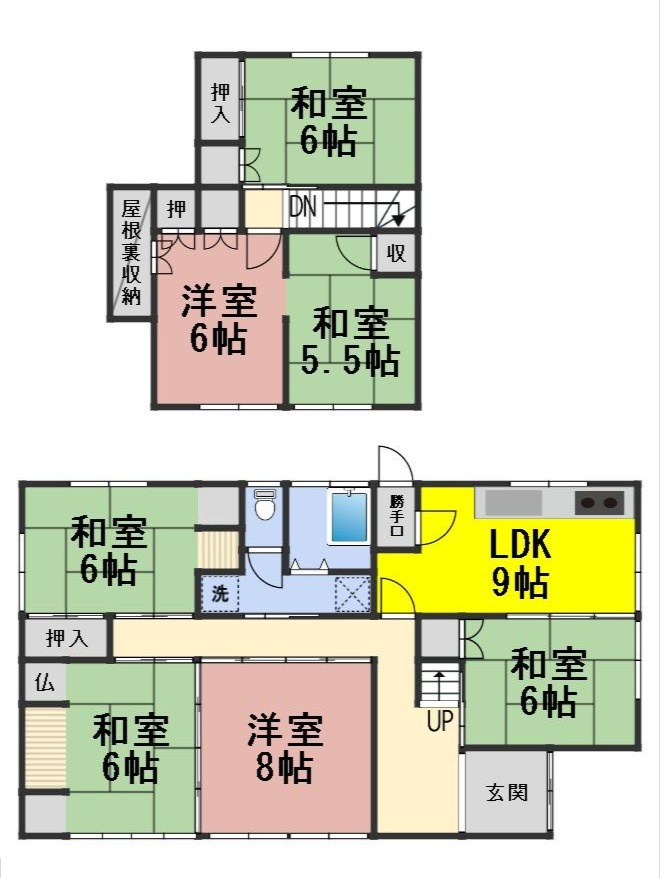 ６２７８１　岐阜市岩崎中古戸建ての間取り