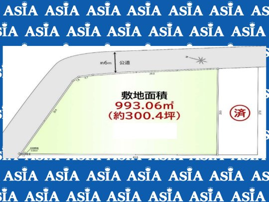 敷地面積３００坪　売地　越谷市北川崎