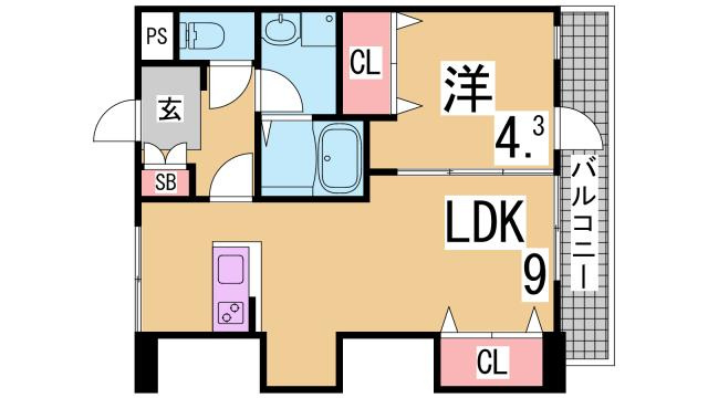 神戸市須磨区白川台３丁目の賃貸マンションの間取り