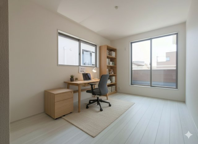 八潮市　古新田　新築戸建　全1棟の寝室|広々とした寝室です　※家具をCGで加工しており、家具付き販売ではございません。