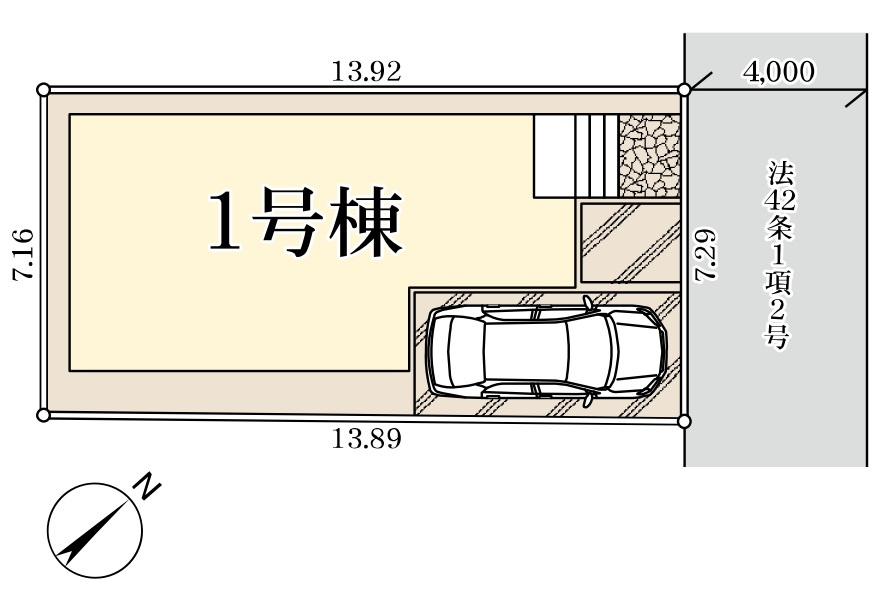 八潮市　古新田　新築戸建　全1棟の区画図|区画図です
