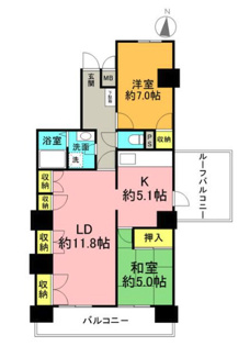 【間取り】 | 【ライオンズマンション花見通】✨️仲介手数料無料✨️川原小学校・川名中学校