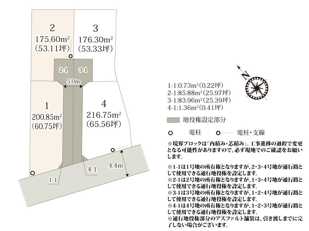 足利市小俣南　新築戸建1-1の区画図
