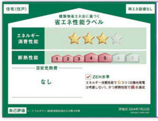 【省エネ性能ラベル】 | 葛飾区西水元３丁目新築戸建【幸田小学校：5分】 | 省エネ性能ラベル・ZEH水準
