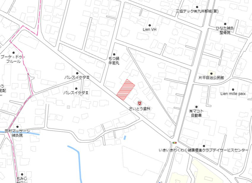 都城市志比田町の売地の土地図