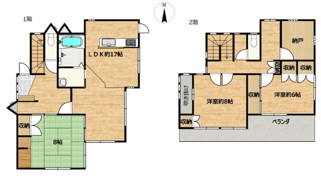 都城市上長飯町の中古一戸建の間取り