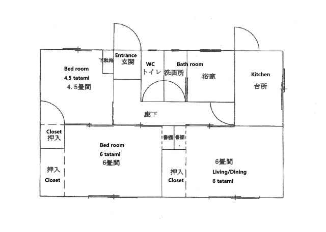 3 houses for sale with alps view 展望良好土地古屋付き（3棟）の間取り