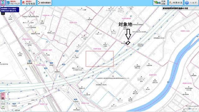 阿野町上石田貸地の地図