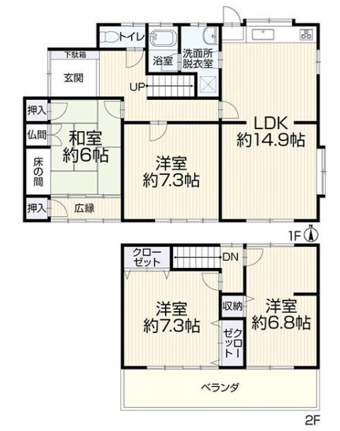 大垣市菅野！リフォーム済み中古住宅！お車縦列2台！東赤坂駅徒歩4分！赤坂小学校まで13分！の間取り|大垣市菅野！リフォーム済み中古住宅！お車縦列2台！東赤坂駅徒歩4分！赤坂小学校まで13分！