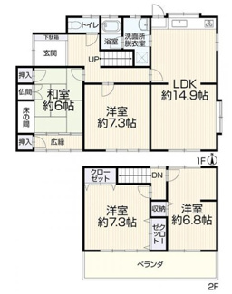 【間取り】 | 大垣市菅野！リフォーム済み中古住宅！お車縦列2台！東赤坂駅徒歩4分！赤坂小学校まで13分！ | 大垣市菅野！リフォーム済み中古住宅！お車縦列2台！東赤坂駅徒歩4分！赤坂小学校まで13分！