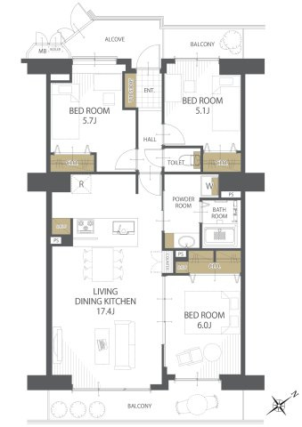 【間取り】サンライフ取手Ａ棟 