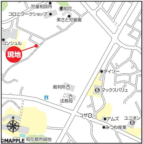 ハートフルタウン沖縄市知花Ⅱ　2号棟の地図