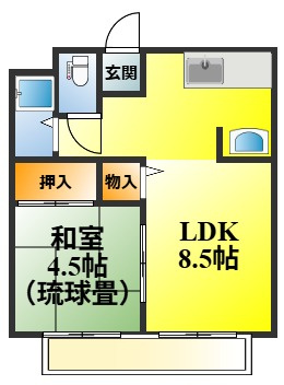 寺ヶ池ハイツの間取り