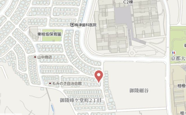 京都市西京区御陵峰ケ堂町2丁目　中古戸建の地図