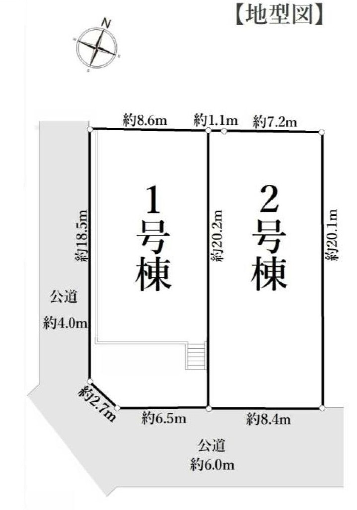 古都鎌倉の雰囲気を感じられる旧分譲地内の新築住宅の区画図|2号棟